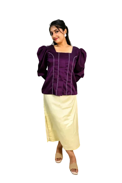 REGAL VIOLET BLOUSE & SKIRT