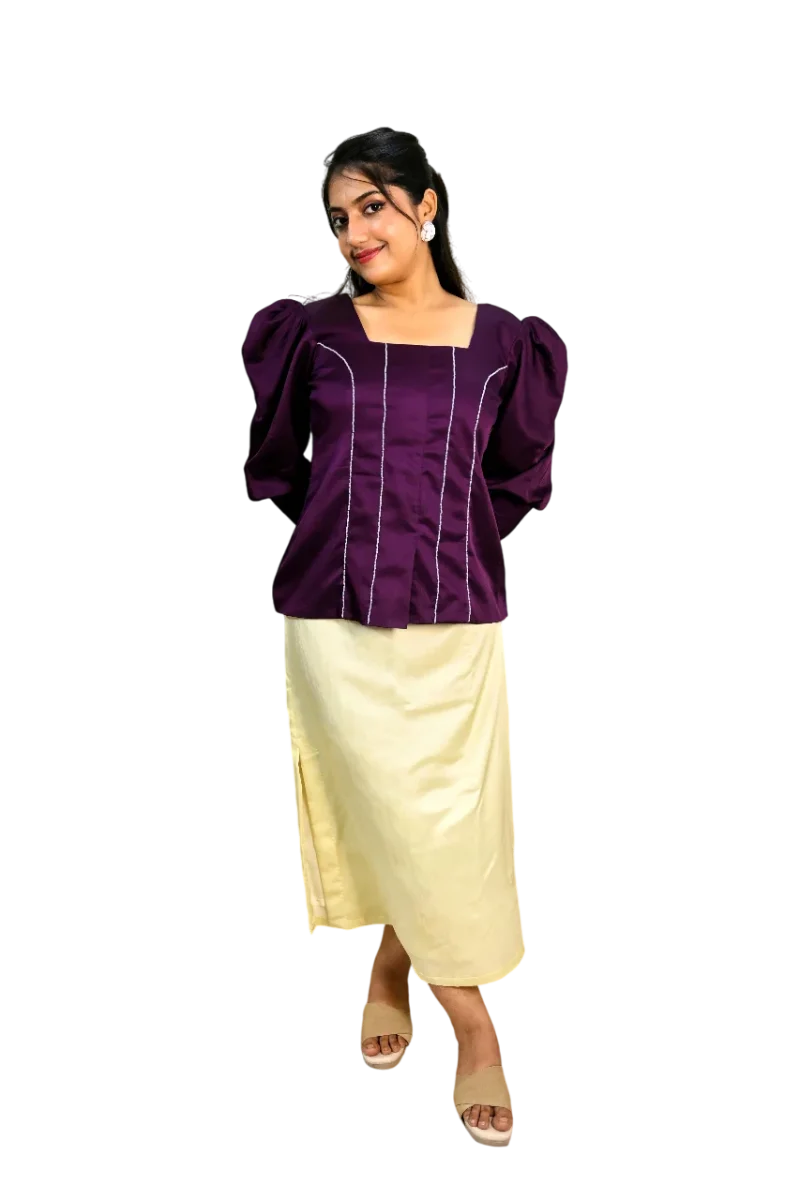 REGAL VIOLET BLOUSE & SKIRT