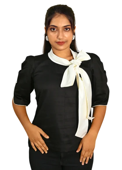 NOIR BOW BLOUSE
