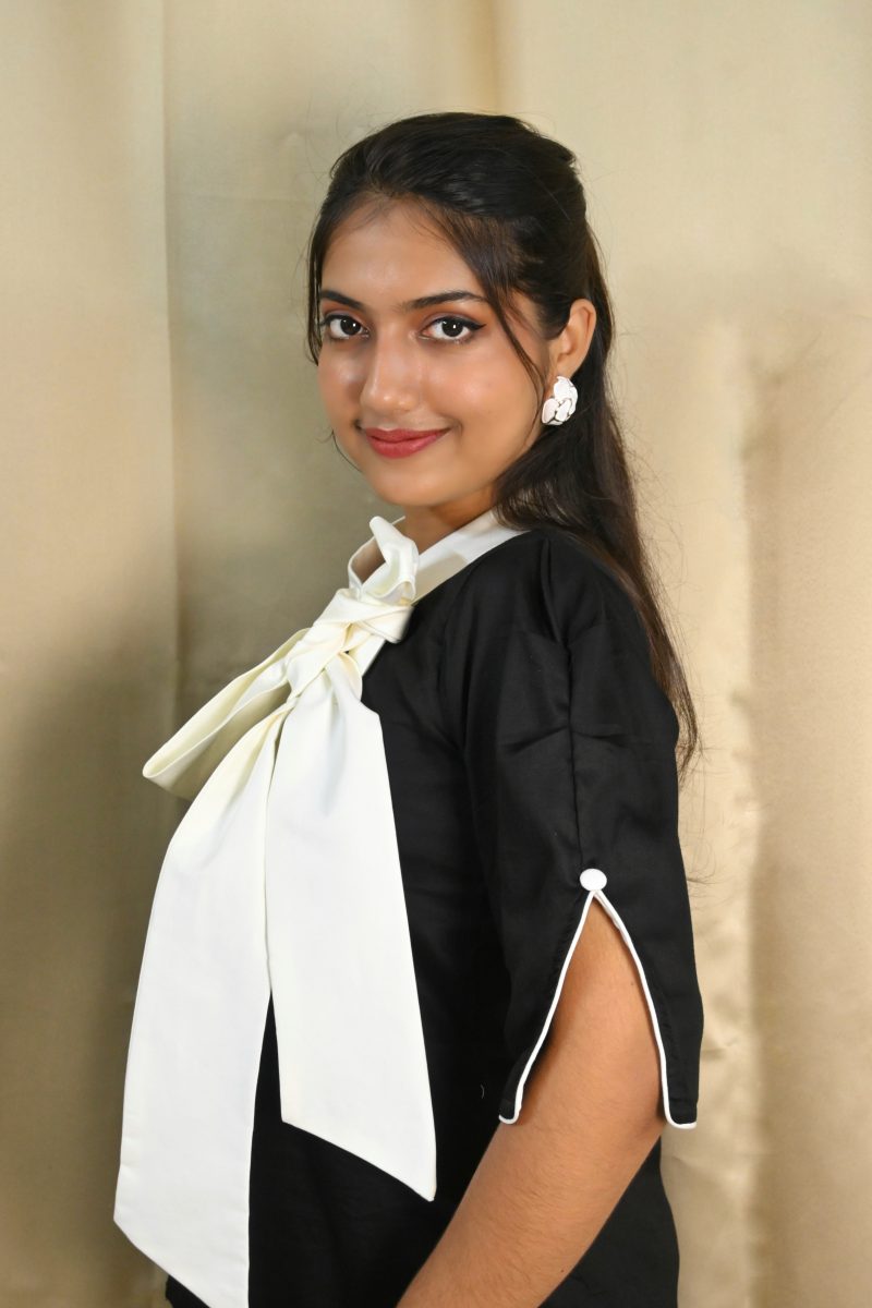 NOIR BOW BLOUSE - Image 2