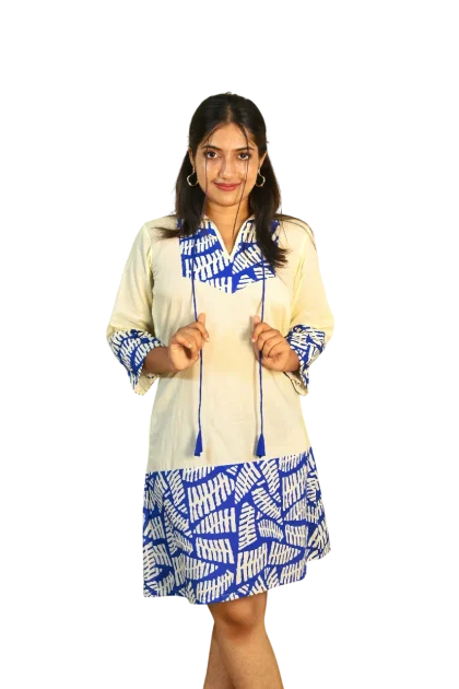 INDIGO A-LINE TUNIC DRESS