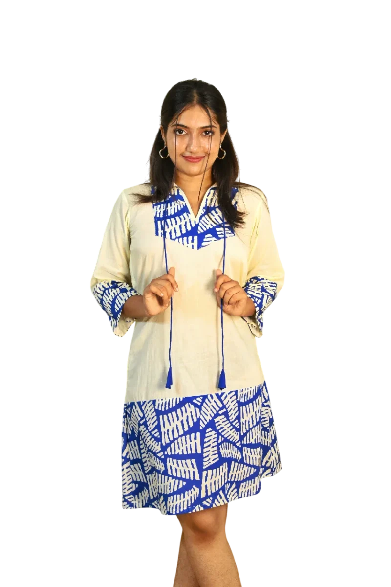 INDIGO A-LINE TUNIC DRESS