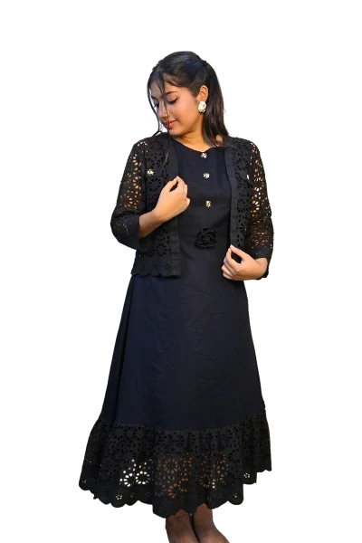 BLACK BLOOM DRESS