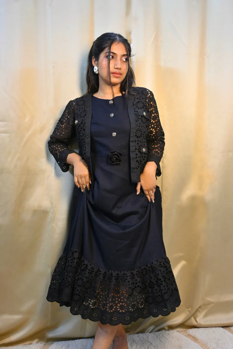 BLACK BLOOM DRESS - Image 5