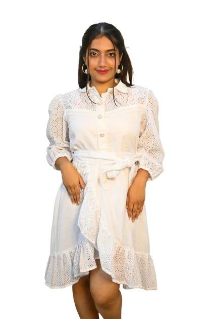 WHITE HAKOBA DRESS