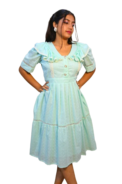 MINT MELODY TIERED DRESS