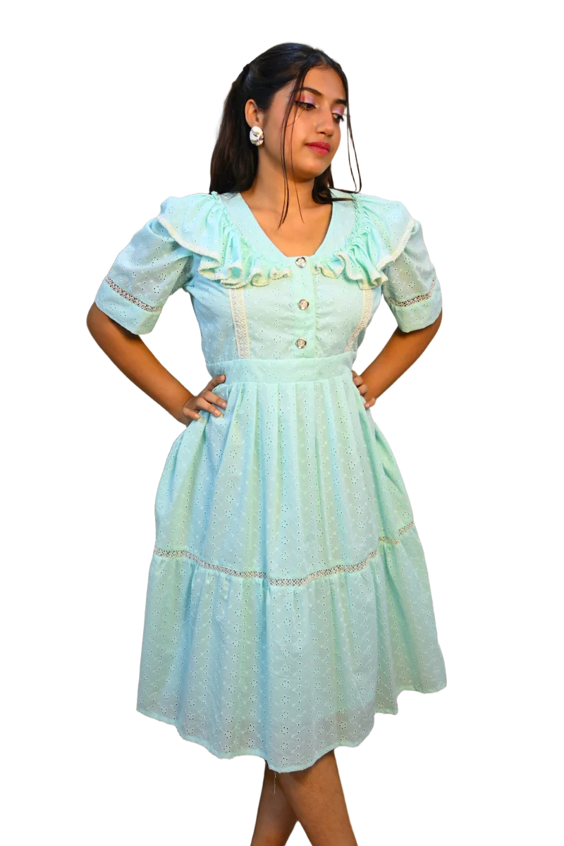 MINT MELODY TIERED DRESS