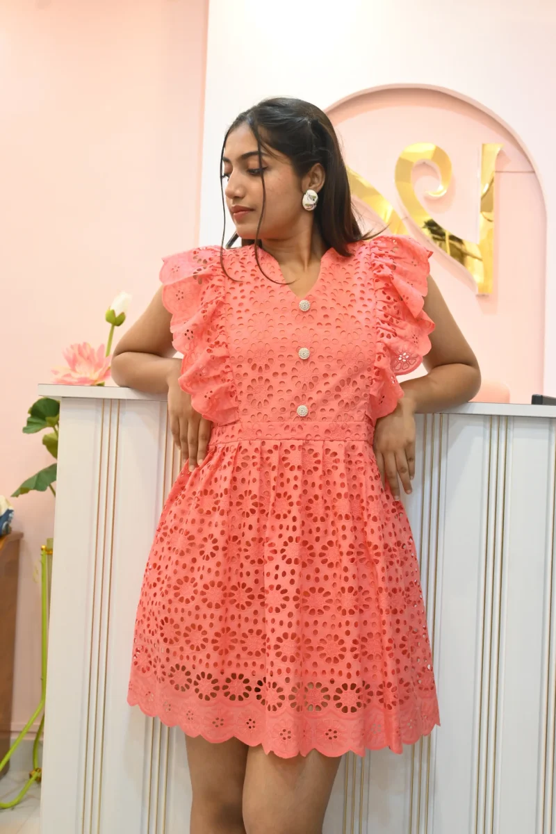 CORAL REEF EYELET DRESS - Image 3