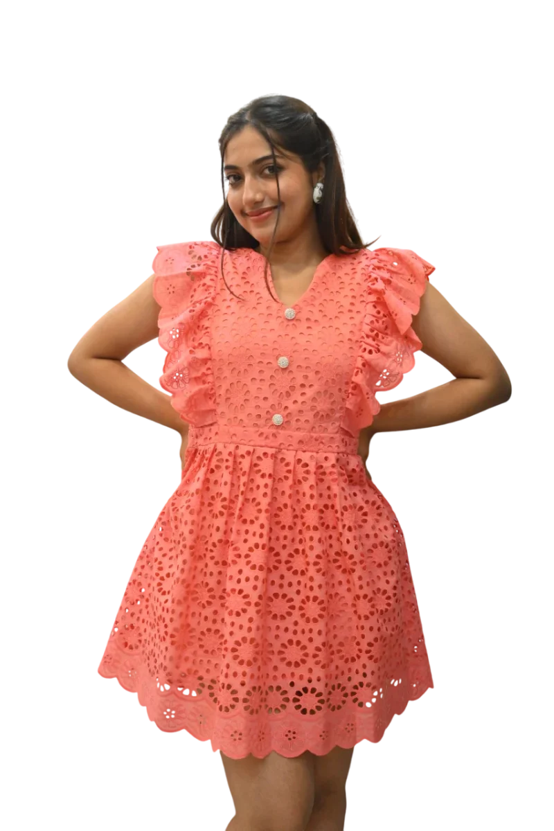 CORAL REEF EYELET DRESS