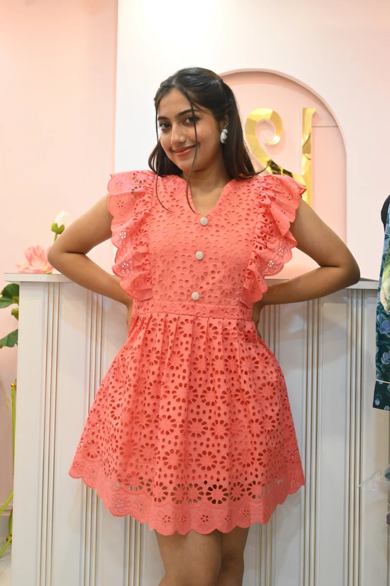 CORAL REEF EYELET DRESS - Image 4